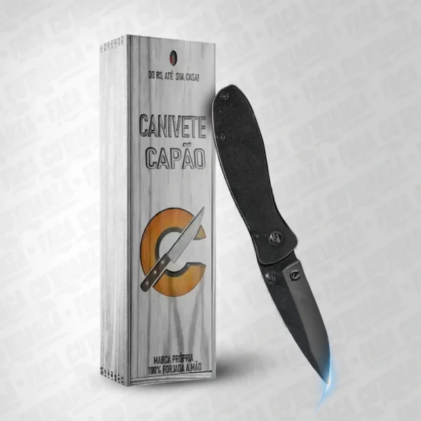 Canivete Capão Tático - Aço Inox 420 Preto Cutelaria + Garantia