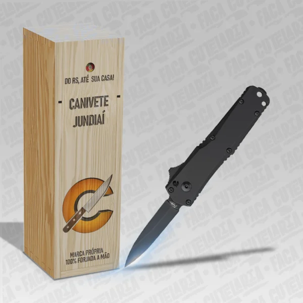 Mini Canivete Jundiaí Tático - Aço Inox 420 Preto Cutelaria + Garantia